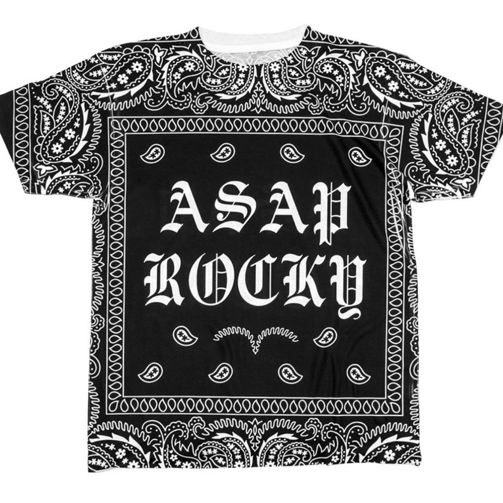 ASAP Rocky Rhude Bandanna Paisley Black AOP Shirt - Sz: XL